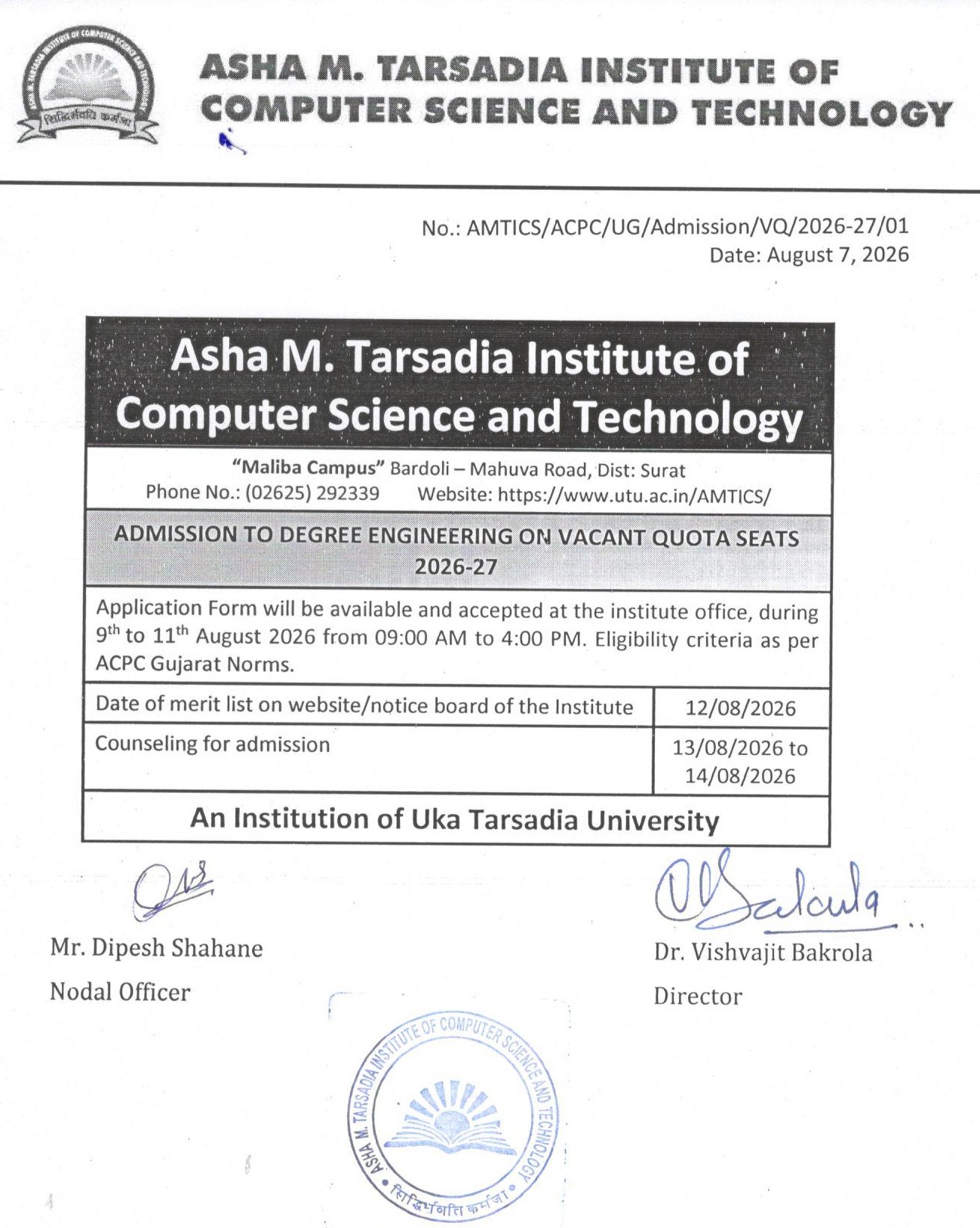 First Year Student Notice